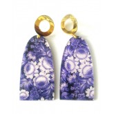 Purple Earrings, Floral 